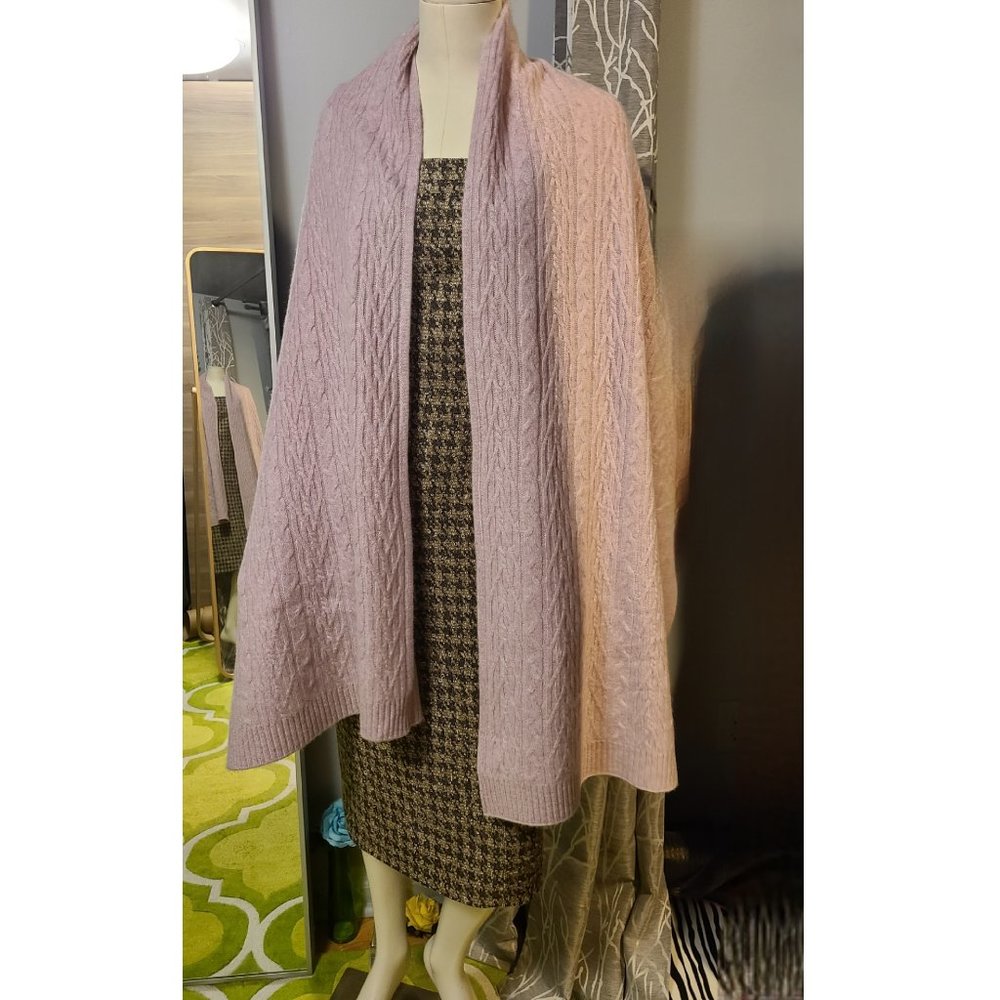 NWT MARTHA STEWART 100% 2PLY CASHMERE 84x25" Luxury Scarf mauve pink NEW - Picture 3 of 7